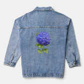 アジサイの花の植物画 デニムジャケット (裏面)