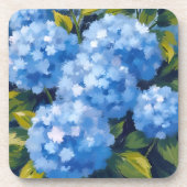 アジサイの花の水彩フラワー コースター (正面)