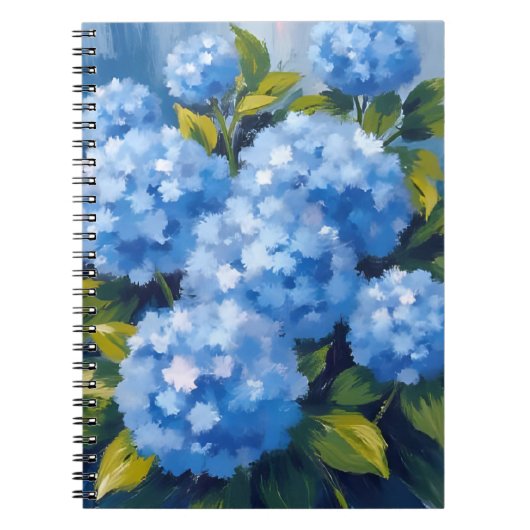 アジサイの花の水彩画フラワー ノートブック (正面)
