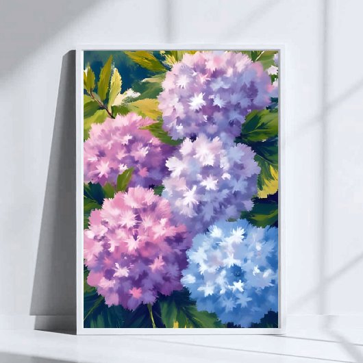 アジサイの花の水彩画 ポスター