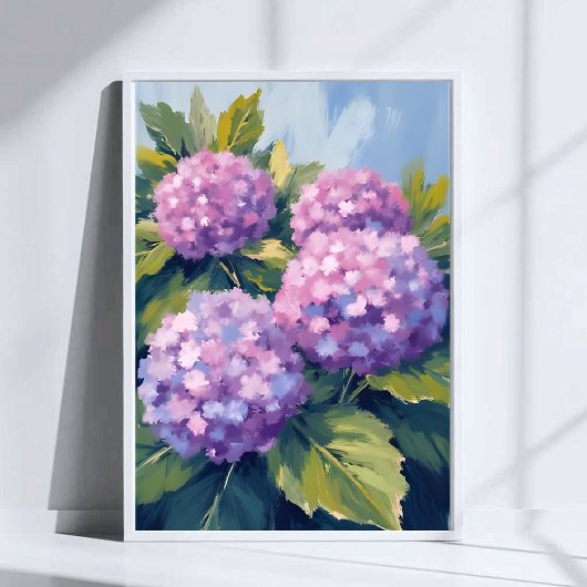 アジサイの花の水彩画 ポスター