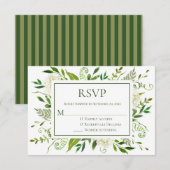 アジサイの花の水彩結婚式RSVP 出欠カード (正面/裏面)