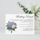 アジサイの花の結婚式詳細カード エンクロージャーカード (スタンド正面)