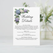 アジサイの花の結婚式詳細カード エンクロージャーカード (スタンド正面)