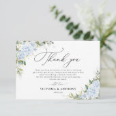 アジサイの花の結婚式 御礼カード サンキューカード (スタンド正面)
