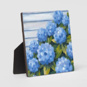アジサイの花の絵画アート フォトプラーク (正面)
