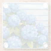 アジサイの花の絵画 ガラスコースター (裏面)