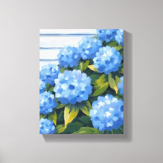 アジサイの花の絵 キャンバスプリント (正面)