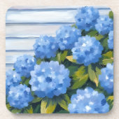 アジサイの花の絵 コースター (正面)