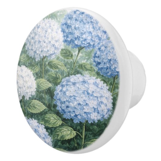 アジサイの花の絵 セラミックノブ (右)