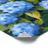 アジサイの花の絵 ポスター (角)