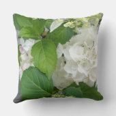 アジサイの花の緑の白い自然の園芸植物 クッション (裏面)
