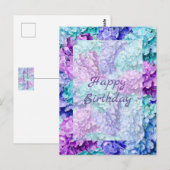 アジサイの花の美しい誕生日カード ポストカード (正面/裏面)