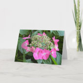 アジサイの花咲く空白のノートカード サンキューカード (正面)