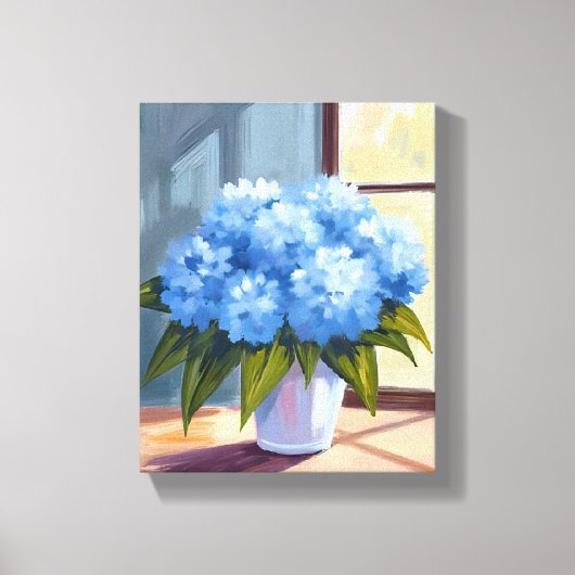 アジサイの花束のフラワーアート キャンバスプリント (正面)
