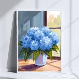 アジサイの花束のフラワーアート ポスター