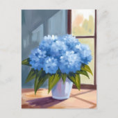 アジサイの花束のフラワーアート ポストカード (正面)