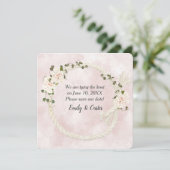 アジサイの花束の付いた白いロープ セーブザデート (スタンド正面)