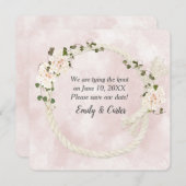 アジサイの花束の白いロープ セーブザデート (正面/裏面)