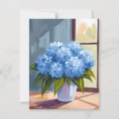 アジサイの花束の花の絵のカード (正面)
