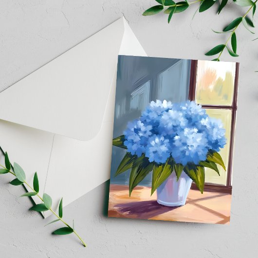 アジサイの花束の花の絵のカード