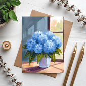 アジサイの花束の花の絵のカード