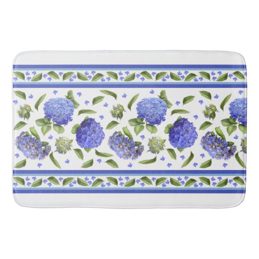アジサイの花柄 バスマット (正面)