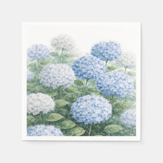 アジサイの花 ウェディング ベビーシャワー スタンダードカクテルナプキン (正面)