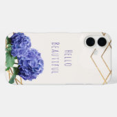アジサイの花 & ゴールド エレガント グラム オーダーメイド Case-Mate iPhoneケース (裏面 (横))