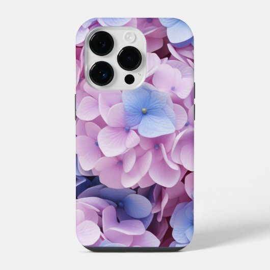 アジサイの花 シームレス パターン iPhoneケース (裏面)