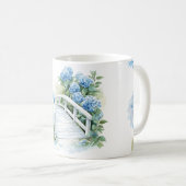 アジサイの花 水彩画 コーヒーマグカップ (正面右)
