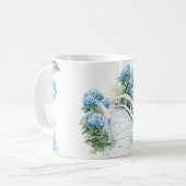 アジサイの花 水彩画 コーヒーマグカップ (正面左)