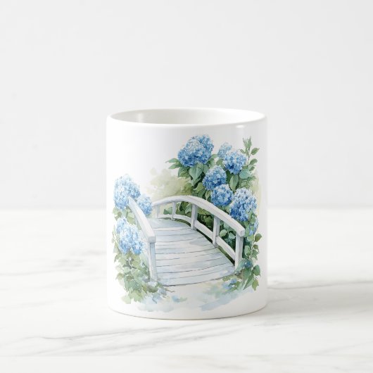 アジサイの花 水彩画 コーヒーマグカップ (中央)