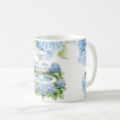 アジサイの花 水彩画 コーヒーマグカップ (正面右)