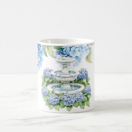 アジサイの花 水彩画 コーヒーマグカップ (中央)