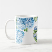 アジサイの花 水彩画 コーヒーマグカップ (左)