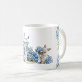 アジサイの花 水彩画 コーヒーマグカップ (正面右)