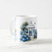 アジサイの花 水彩画 コーヒーマグカップ (正面左)
