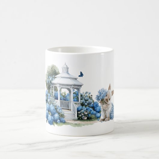 アジサイの花 水彩画 コーヒーマグカップ (中央)