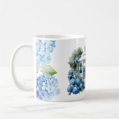 アジサイの花 水彩画 コーヒーマグカップ (左)