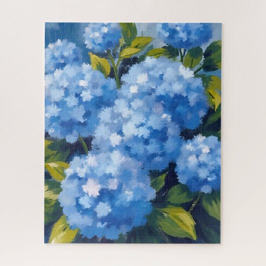 アジサイの花 水彩画 フローラル ジグソーパズル (縦)