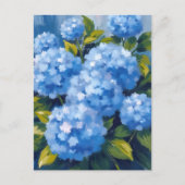アジサイの花 水彩画 フローラル ポストカード (正面)