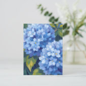 アジサイの花 | 花の水彩画 ポストカード (スタンド正面)