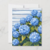 アジサイの茂みのブルーの花 フローラルペインティングカード (正面)