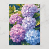 アジサイの茂み|花の水彩画 ポストカード (正面)