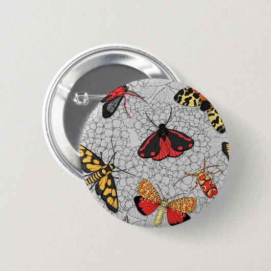 アジサイの蛾 缶バッジ (正面&裏面)