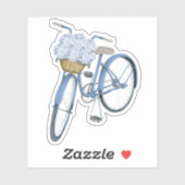 アジサイの青い自転車のビニールステッカー シール (シート)