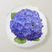 アジサイの青い花 ラウンドクッション (裏面)