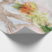 アジサイのBellaの水彩画のリネン包装紙 ラッピングペーパー (角)