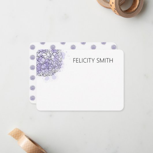 アジサイエレガントシパーソナライズされたョナリーブルー ノートカード (正面/裏面インサイチュ)